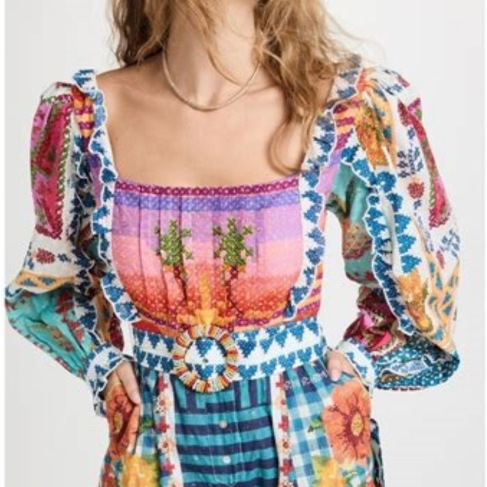 FARM Rio Vibrant Summer Stitches Dress